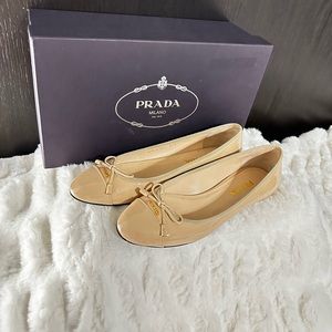 Women’s Prada Logo Bow Ballerina Flat